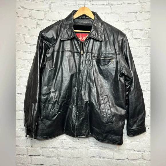Vintage Hind Men’s Black Leather Jacket size 3XL - Picture 1 of 12